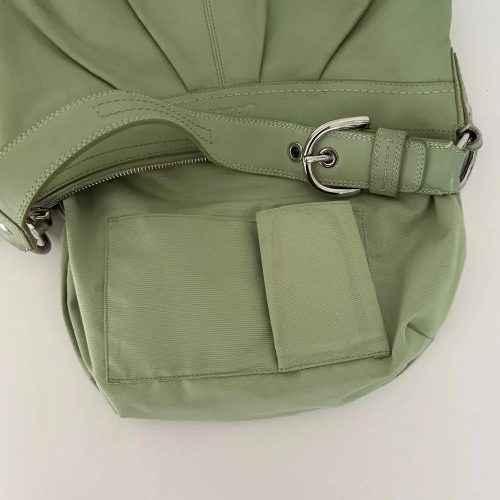 Coach Soho Pleated Leather Shoulder Bag Lime Mint Green F13730